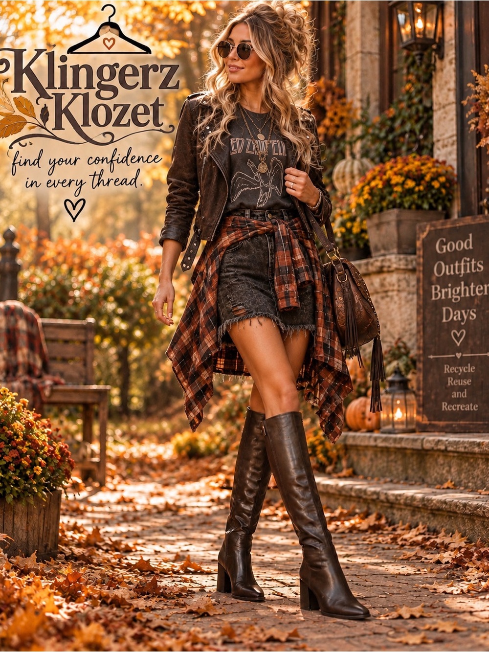 Nine West Brown Knee High Leather Boots Block Heel Side Zip